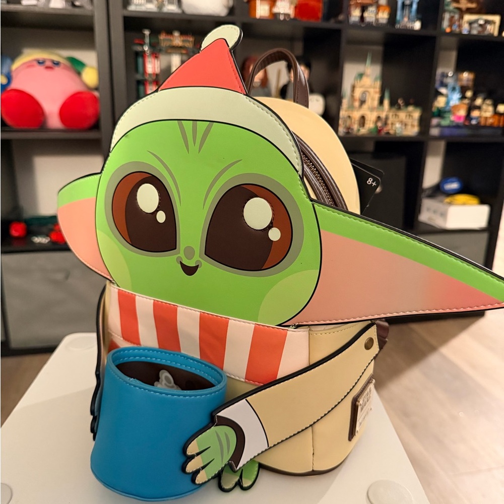 Loungefly Star Wars The Mandalorian The Child with Mug Holiday Mini Backpack - Picture 2 of 10